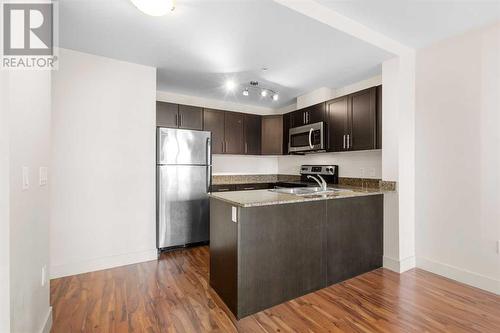 319, 955 Mcpherson Road Ne, Calgary, AB - Indoor Photo Showing Kitchen With Double Sink