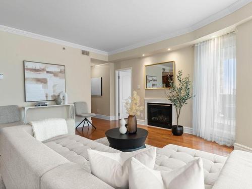 Salon - 210-50 Rue Barnett, Dollard-Des-Ormeaux, QC - Indoor Photo Showing Living Room With Fireplace