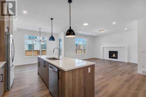 239 Kinniburgh Loop, Chestermere, AB - Indoor Photo Showing Kitchen With Double Sink With Upgraded Kitchen