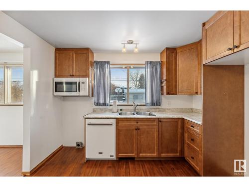 3907 112A St Nw, Edmonton, AB - Indoor Photo Showing Kitchen With Double Sink