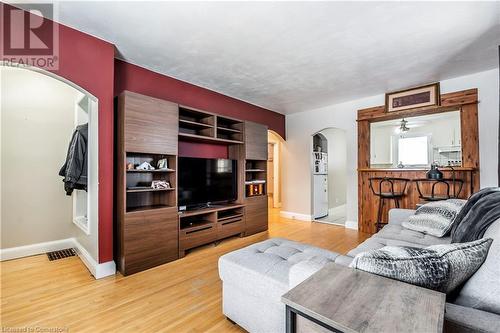 Living Room Featuring Hardwood Floors - 111 Spruce Street, Cambridge, ON - Indoor Photo Showing Living Room