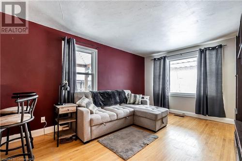 Living Room Featuring Hardwood Floors - 111 Spruce Street, Cambridge, ON - Indoor Photo Showing Living Room