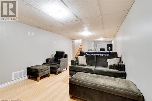 Living room featuring hardwood / wood-style floors and a paneled ceiling - 245 St Andrews Street, Cambridge, ON - Indoor