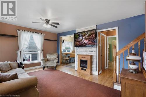 296 Julian Avenue, Hamilton, ON - Indoor Photo Showing Living Room With Fireplace