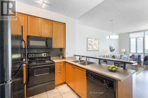 2108 - 220 Burnhamthorpe Road W, Mississauga, ON - Indoor Photo Showing Kitchen With Double Sink