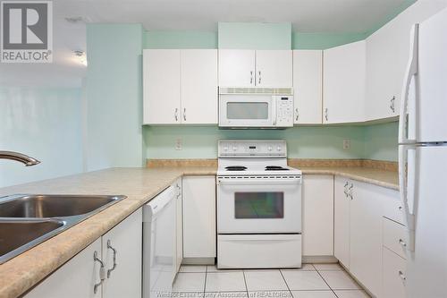 540 Ouellette Avenue Unit# 3E, Windsor, ON - Indoor Photo Showing Kitchen With Double Sink