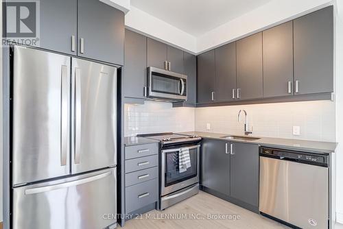 3408 - 8 Nahani Way, Mississauga, ON - Indoor Photo Showing Kitchen With Stainless Steel Kitchen With Upgraded Kitchen