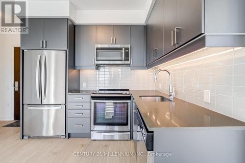 3408 - 8 Nahani Way, Mississauga, ON - Indoor Photo Showing Kitchen With Stainless Steel Kitchen With Upgraded Kitchen