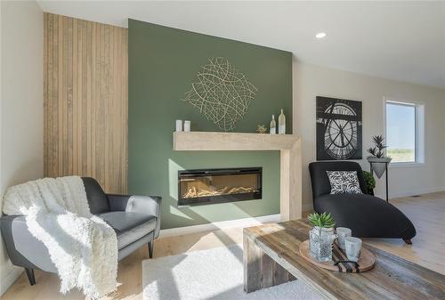 81 Wild Plum Lane, Steinbach, MB - Indoor Photo Showing Living Room With Fireplace