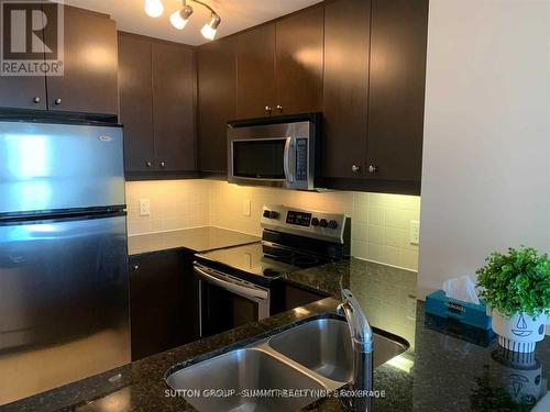 1610 - 50 Absolute Avenue, Mississauga, ON - Indoor Photo Showing Kitchen With Stainless Steel Kitchen With Double Sink