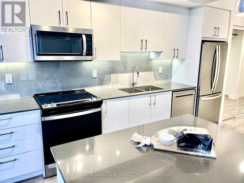 1102 - 2215 Sheridan Park Drive, Mississauga, ON - Indoor Photo Showing Kitchen With Stainless Steel Kitchen With Double Sink With Upgraded Kitchen