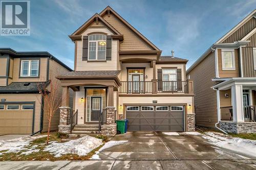 Front of the home - 2007 Windbury Crescent Sw, Airdrie, AB - Outdoor With Balcony With Facade