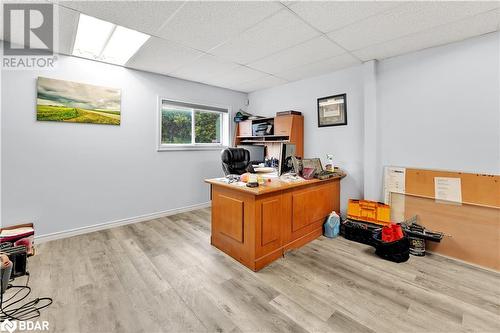 Office with a paneled ceiling and light hardwood / wood-style floors - 8876 County Road 56, Utopia, ON 