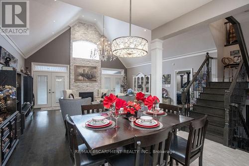 85 Hillcroft Drive, Hamilton, ON - Indoor Photo Showing Dining Room With Fireplace