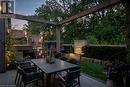 Stone dining patio overlooking green space. - 304 Mcgibbon Drive, Milton, ON  - Outdoor With Deck Patio Veranda 