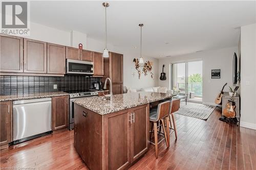 223 Erb Street W Unit# 504, Waterloo, ON - Indoor Photo Showing Kitchen With Stainless Steel Kitchen With Upgraded Kitchen