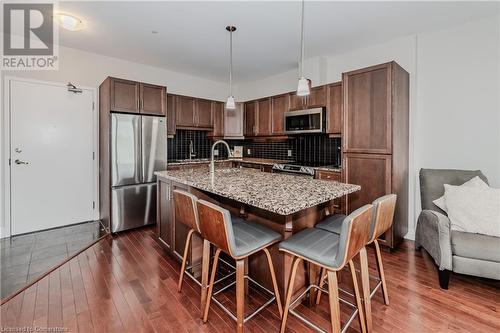 223 Erb Street W Unit# 504, Waterloo, ON - Indoor Photo Showing Kitchen With Stainless Steel Kitchen