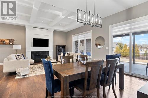 7448 Silverleaf Lane, Lasalle, ON - Indoor Photo Showing Dining Room With Fireplace