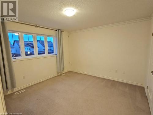 Spare room with crown molding, carpet, and a textured ceiling - 218 Gravel Ridge Trail, Kitchener, ON - Indoor Photo Showing Other Room