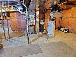 Basement with gas water heater - 