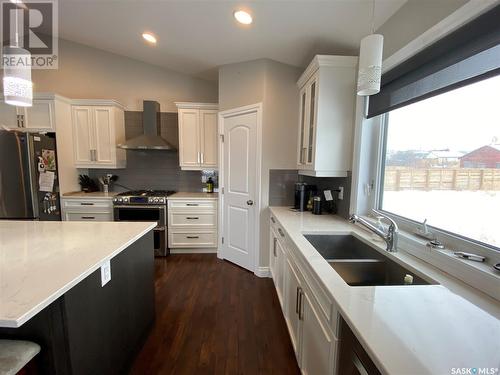 213 7Th Avenue Sw, Eston, SK - Indoor Photo Showing Kitchen With Stainless Steel Kitchen With Double Sink With Upgraded Kitchen