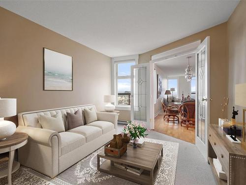 5B-9851 Second St, Sidney, BC - Indoor Photo Showing Living Room