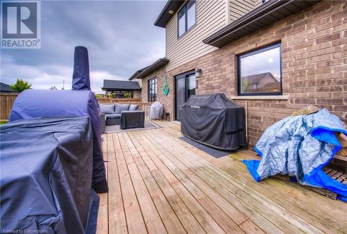 Deck featuring area for grilling and an outdoor living space - 66 Lock Street, Innerkip, ON - Outdoor With Deck Patio Veranda With Exterior