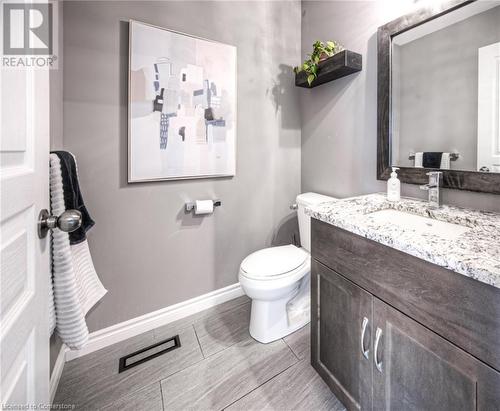 Bathroom with vanity and toilet - 66 Lock Street, Innerkip, ON - Indoor Photo Showing Bathroom