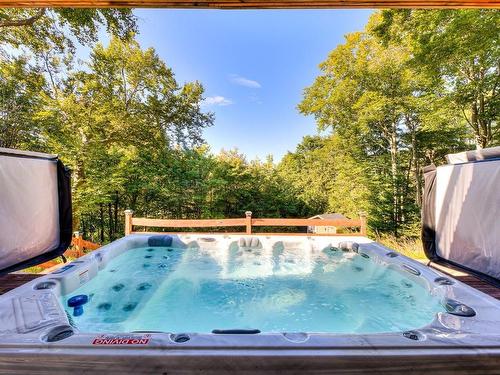 Hot tub - 301 Ch. Éloi, Piedmont, QC - Outdoor With Backyard