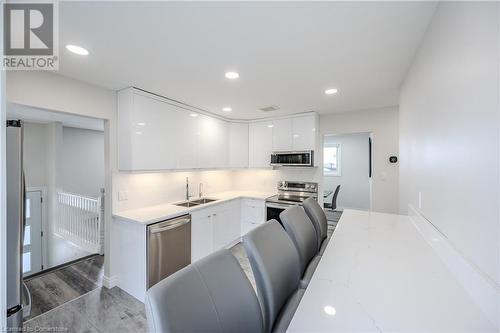 201 Erinbrook Drive, Kitchener, ON - Indoor Photo Showing Kitchen With Double Sink With Upgraded Kitchen