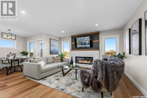 1060 West Park Boulevard, Moose Jaw, SK - Indoor Photo Showing Living Room With Fireplace