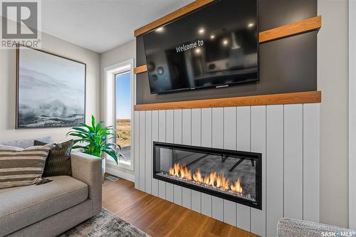 1060 West Park Boulevard, Moose Jaw, SK - Indoor Photo Showing Living Room With Fireplace