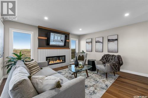 1060 West Park Boulevard, Moose Jaw, SK - Indoor Photo Showing Living Room With Fireplace