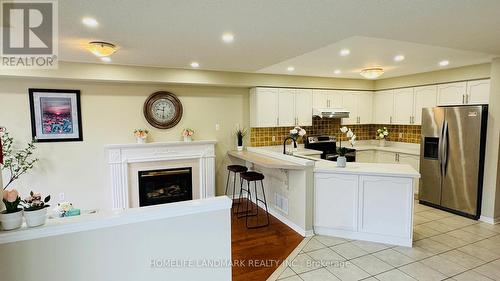 180 Trail Ridge Lane, Markham, ON - Indoor Photo Showing Kitchen With Fireplace