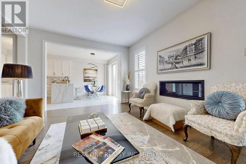 125 Joseph Hartman Crescent, Aurora, ON - Indoor Photo Showing Living Room With Fireplace