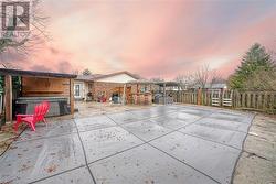 Backyard space with covered inground pool,  hot tub, shed and patio bar - 