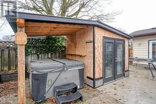 View of shed and hot tub - 11 Golden Place, Ingersoll, ON - Outdoor With Exterior