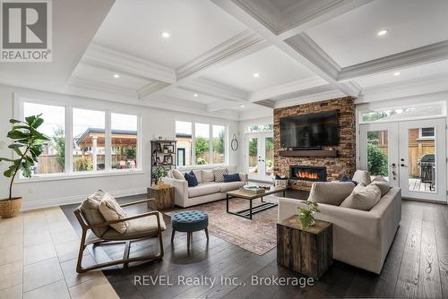 8 Runnymede Road, Port Colborne, ON - Indoor Photo Showing Living Room With Fireplace