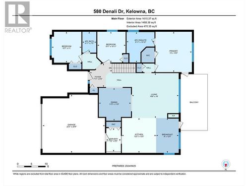 Floor Plan Upper Level - 580 Denali Drive, Kelowna, BC - Other