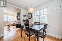 Dining area featuring light wood-type flooring - 