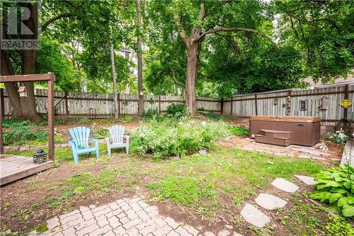 View of yard with a hot tub - 48 Dane Street, Kitchener, ON - Outdoor With Deck Patio Veranda