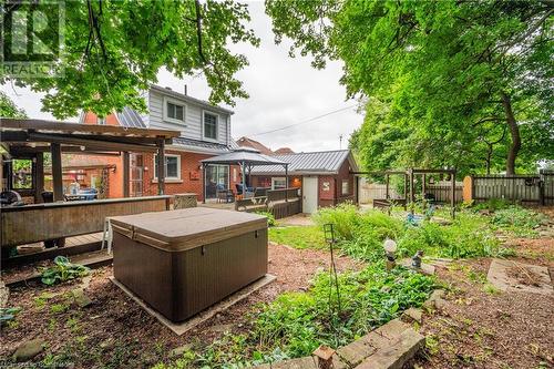 View of yard featuring a gazebo and a hot tub - 48 Dane Street, Kitchener, ON - Outdoor With Deck Patio Veranda With Exterior