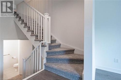 Staircase featuring hardwood / wood-style floors - 1121 Cooke Boulevard Unit# 7, Burlington, ON - Indoor Photo Showing Other Room