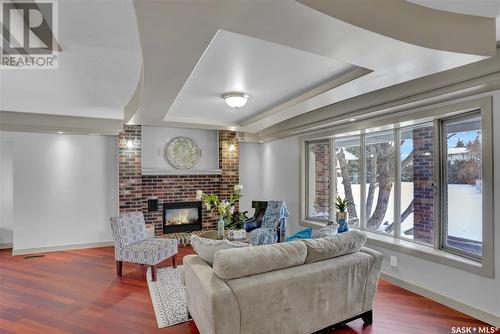 1651 Marshal Crescent, Moose Jaw, SK - Indoor Photo Showing Living Room With Fireplace