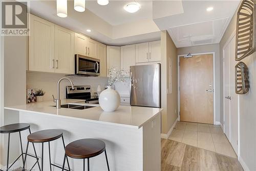 60 Charles Street Unit# 2403, Kitchener, ON - Indoor Photo Showing Kitchen With Double Sink