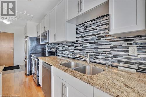 1 Victoria Street S Unit# 1001, Kitchener, ON - Indoor Photo Showing Kitchen With Double Sink