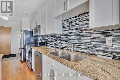 1001 - 1 Victoria Street S, Kitchener, ON - Indoor Photo Showing Kitchen With Double Sink