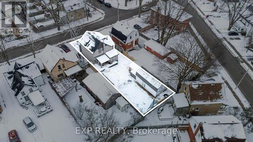 Aerial Rear photo w/ yard & accessory struture - 85 Dufferin Street, Stratford, ON - 