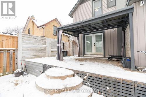 Rear deck with covered flexible transparent gazebo - 85 Dufferin Street, Stratford, ON - Outdoor With Exterior