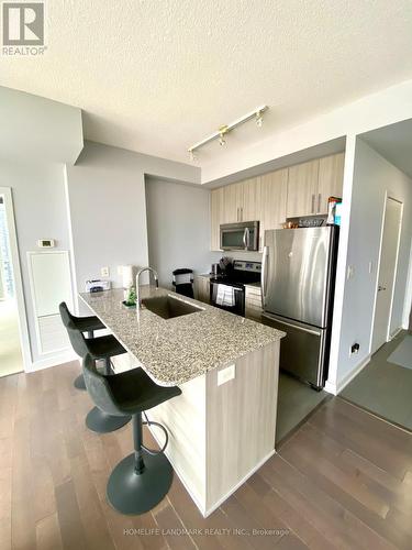 2401 - 4099 Brickstone Mews, Mississauga, ON - Indoor Photo Showing Kitchen With Stainless Steel Kitchen